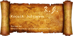 Kocsik Julianna névjegykártya